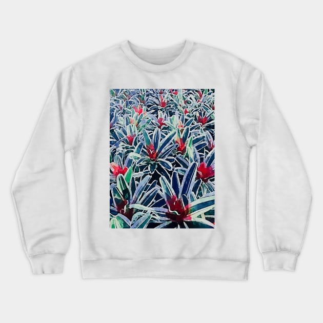 bromeliads pattern Crewneck Sweatshirt by Banyu_Urip